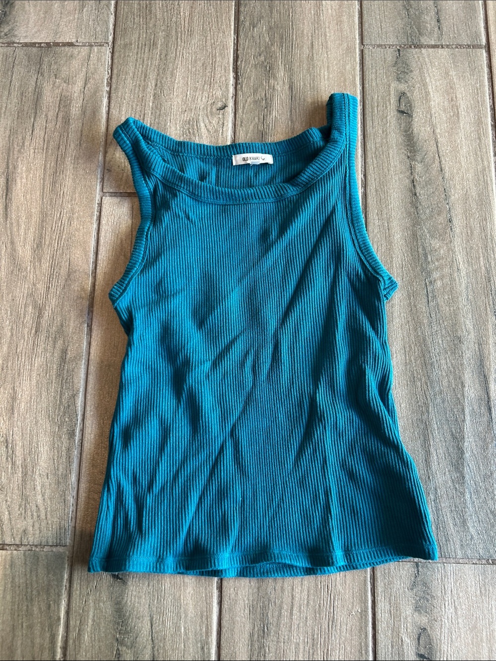 Sleeveless Ribbed Tank Top in Teal